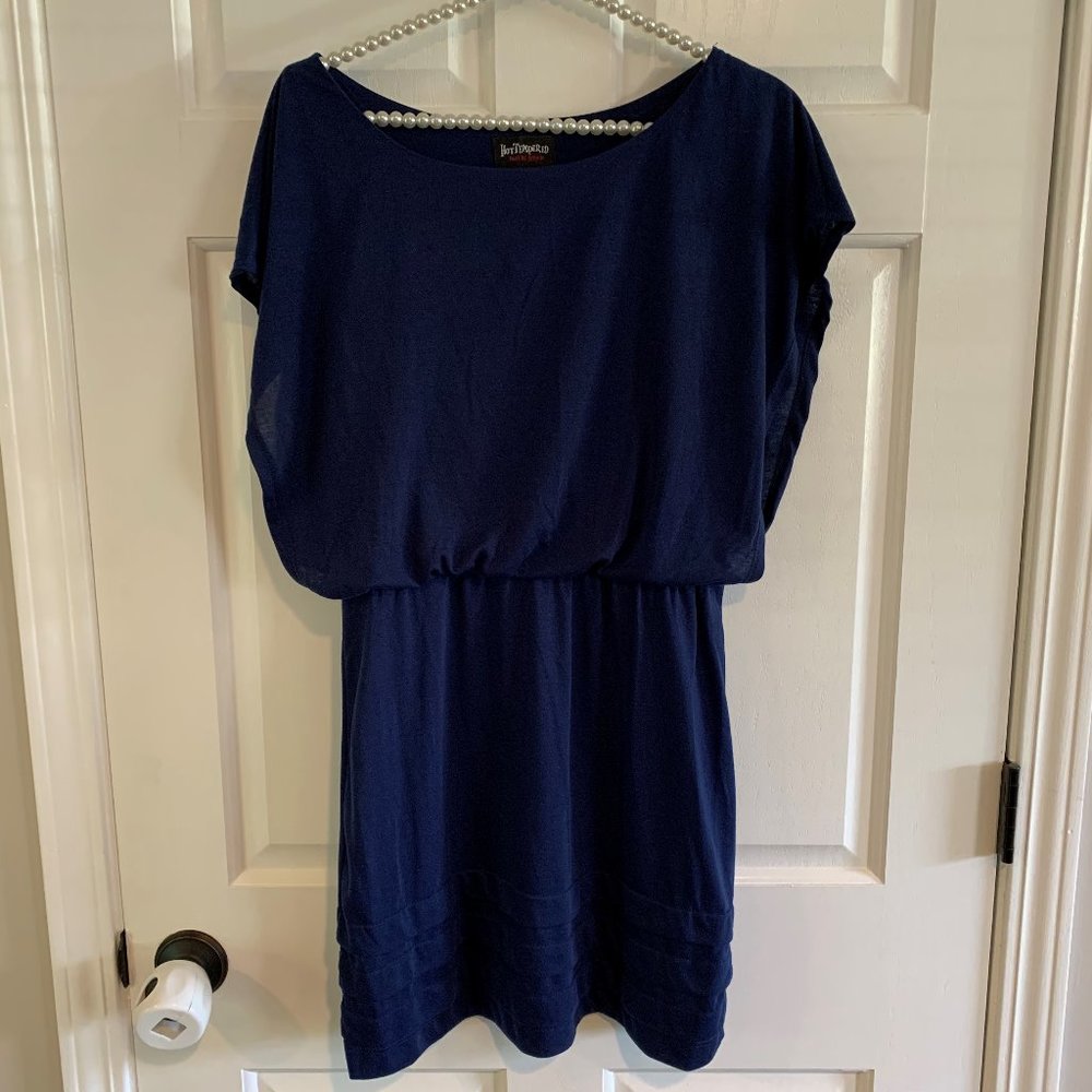 Hot Tempered Blue Cinched Waist Dress Juniors Size M